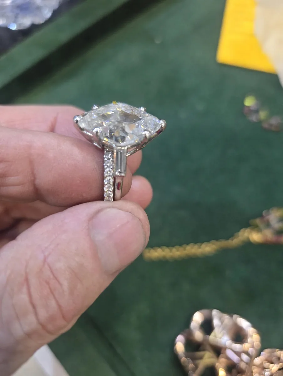 Cushion-cut diamond solitaire ring