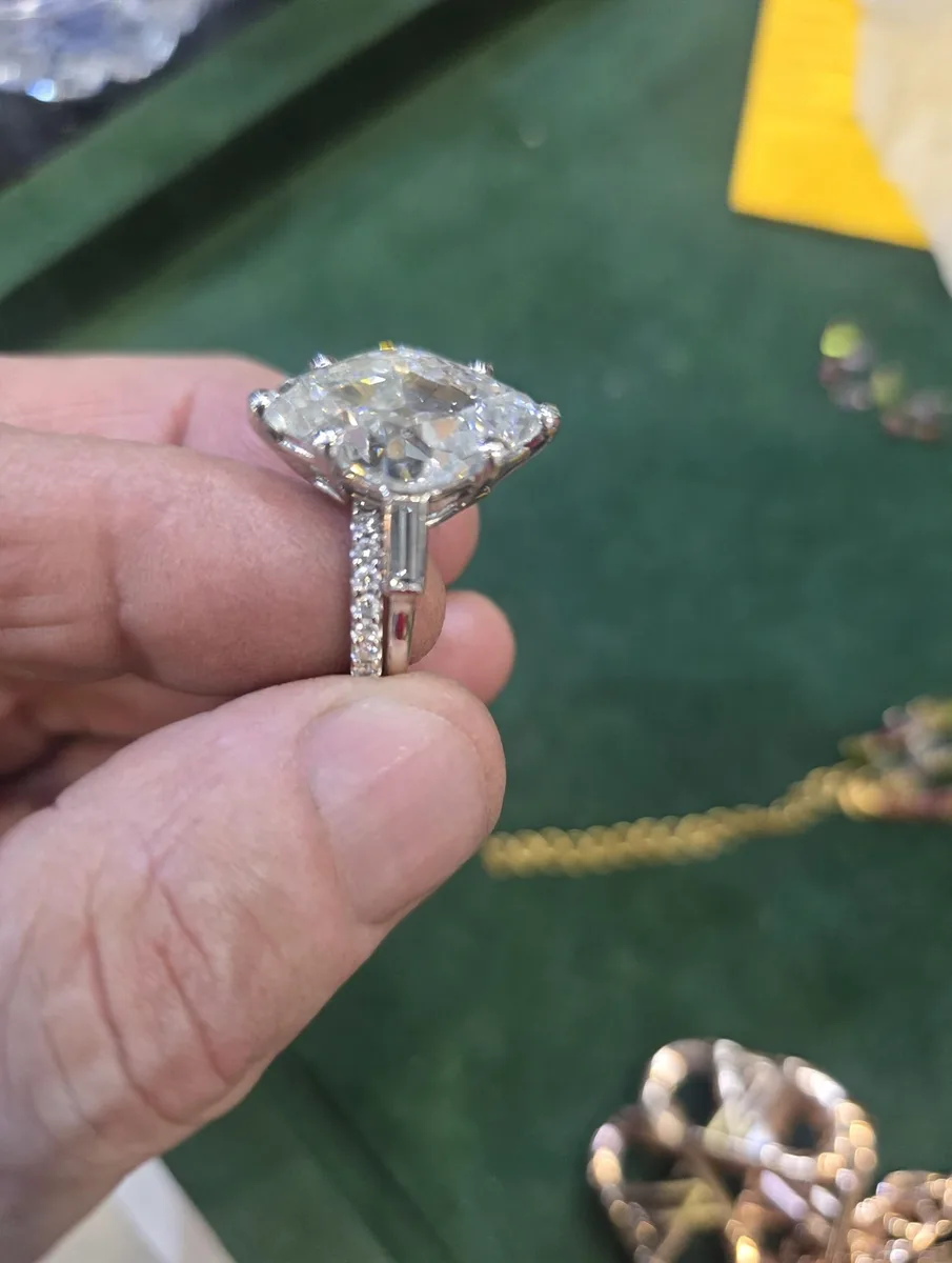Custom cushion-cut diamond ring