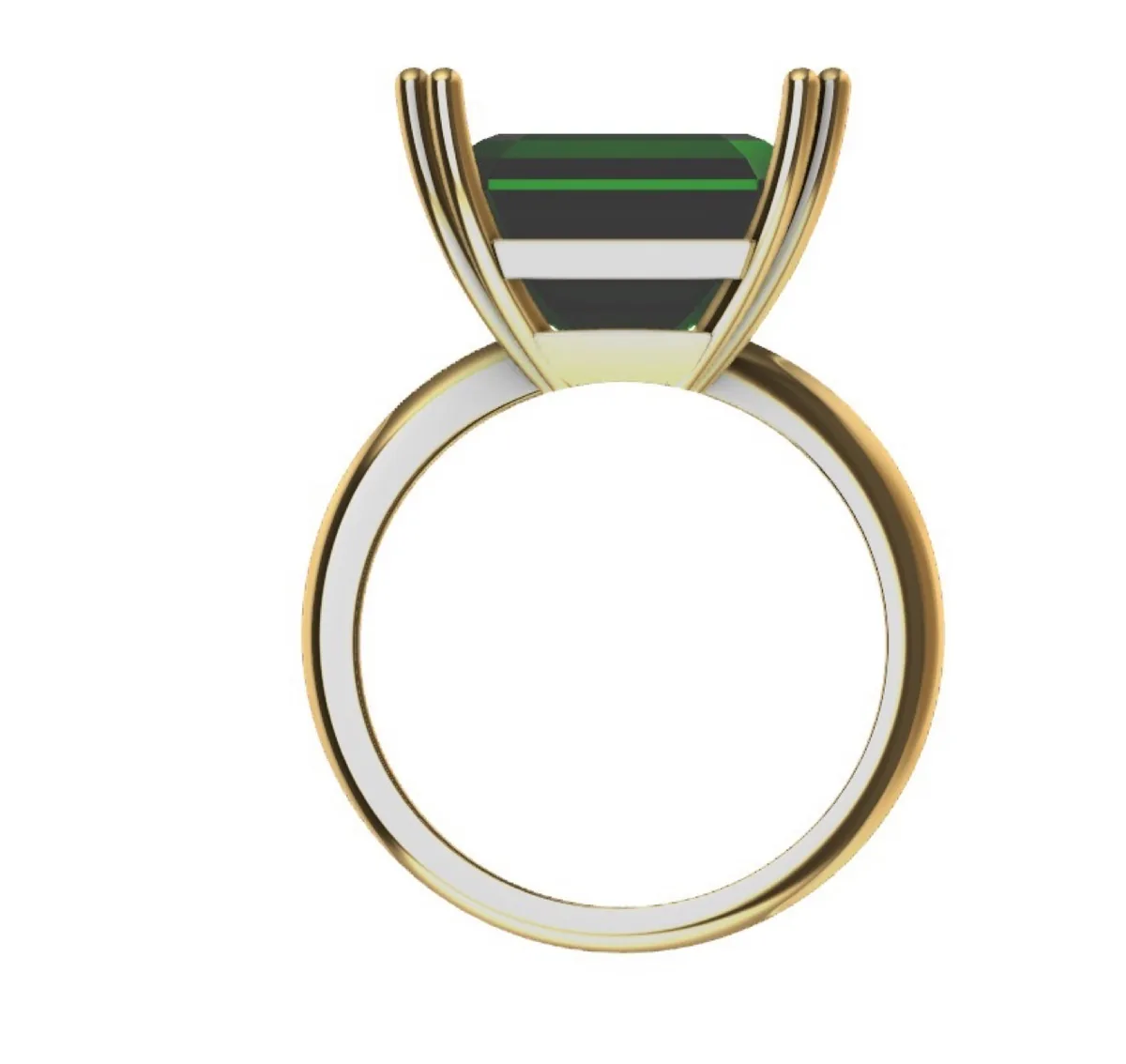 Emerald solitaire ring design
