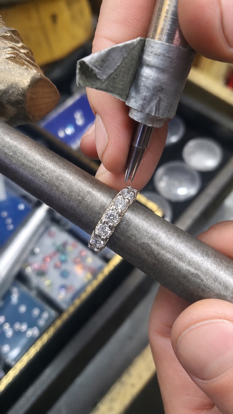 Jeweler working on a ring